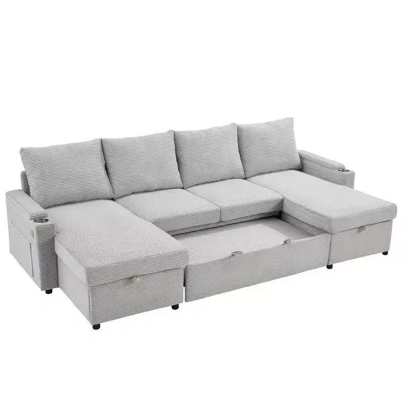 Canapé modulaire avec rangement, canapé-lit sectionnel en forme de U, canapé cloud moderne pour salon ou chambre-Panipeachy