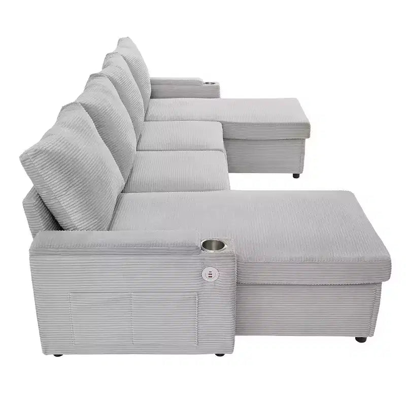 Canapé modulaire avec rangement, canapé-lit sectionnel en forme de U, canapé cloud moderne pour salon ou chambre-Panipeachy