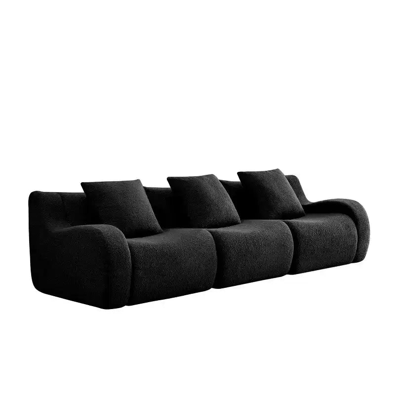 Canapé modulable moderne avec accoudoir incurvé, tissu bouclette, 3 places, assise profonde Cloud Sofa pour salon et chambre à coucher, aucun assemblage requis-Panipeachy