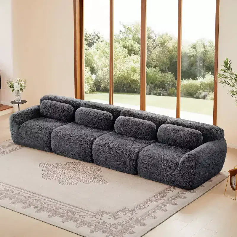 Canapé sectionnel modulaire droit moderne 149, canapé nuage 4 places profond pour salon et chambre à coucher, aucun assemblage requis-Panipeachy