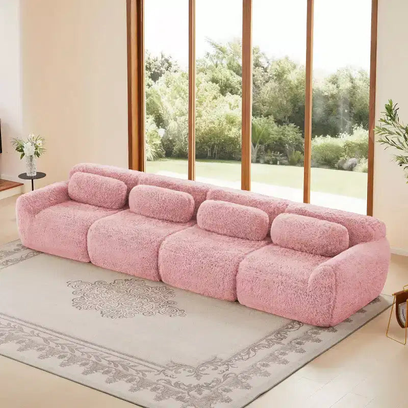 Canapé sectionnel modulaire droit moderne 149, canapé nuage 4 places profond pour salon et chambre à coucher, aucun assemblage requis-Panipeachy