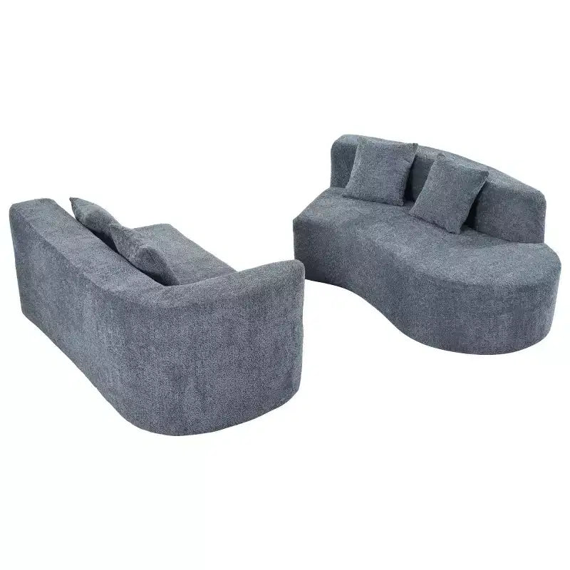 Canapé Sectionnel Modulable Incurvé 132 avec méridienne, Canapé Modulable en Chenille, Canapé Sectionnel Moderne pour Salon et Chambre-Panipeachy