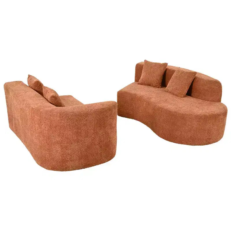 Canapé Sectionnel Modulable Incurvé 132 avec méridienne, Canapé Modulable en Chenille, Canapé Sectionnel Moderne pour Salon et Chambre-Panipeachy