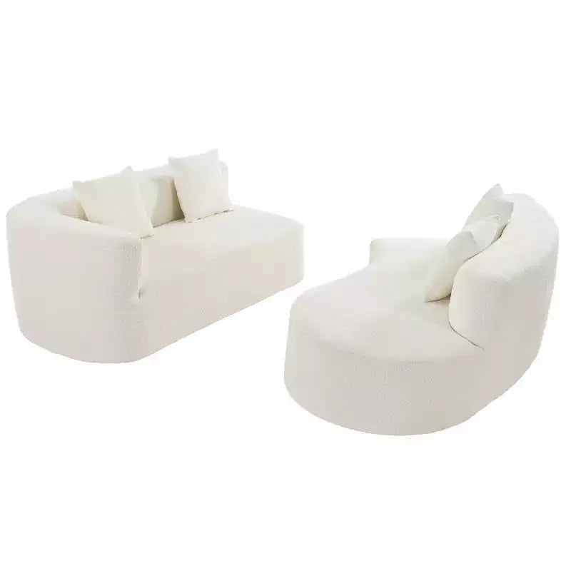 Canapé Sectionnel Modulable Incurvé 132 avec méridienne, Canapé Modulable en Chenille, Canapé Sectionnel Moderne pour Salon et Chambre-Panipeachy