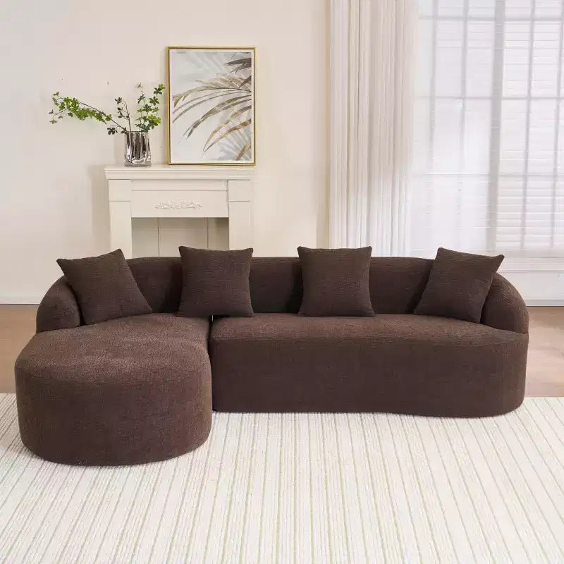 Canapé modulable en forme de L avec méridienne, canapé modulable en chenille, canapé modulable moderne pour salon et chambre - Panipeachy