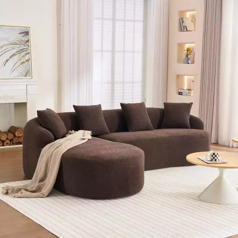 Canapé modulable en forme de L avec méridienne, canapé modulable en chenille, canapé modulable moderne pour salon et chambre - Panipeachy