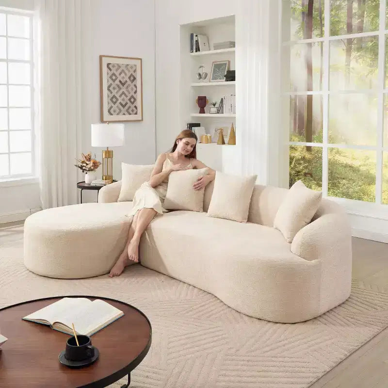 Canapé modulable en forme de L avec méridienne, canapé modulable en chenille, canapé modulable moderne pour salon et chambre - Panipeachy