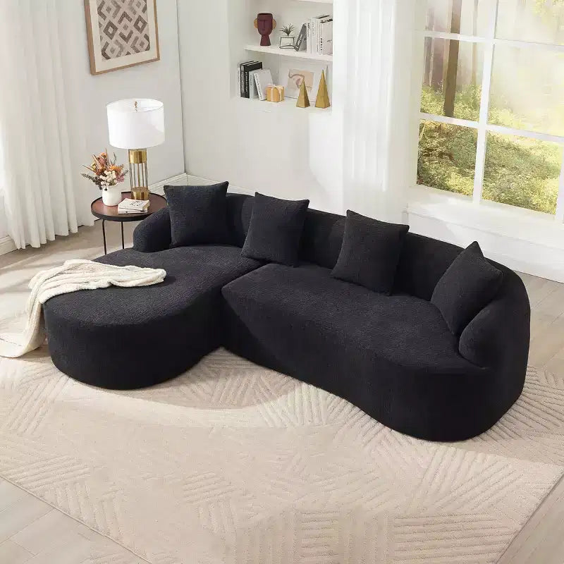 Canapé modulable en forme de L avec méridienne, canapé modulable en chenille, canapé modulable moderne pour salon et chambre - Panipeachy