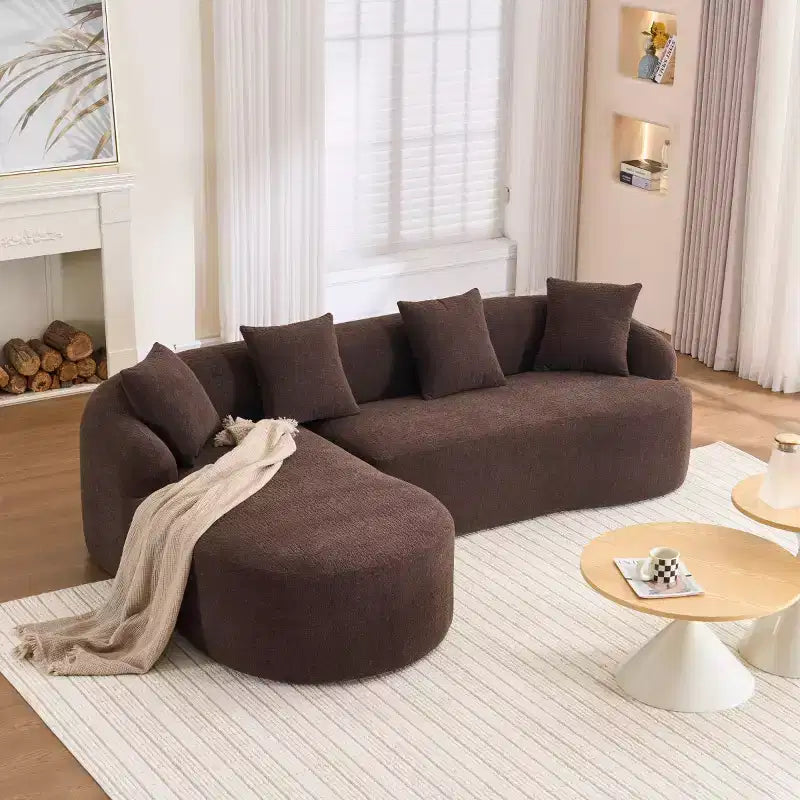 Canapé modulable en forme de L avec méridienne, canapé modulable en chenille, canapé modulable moderne pour salon et chambre - Panipeachy