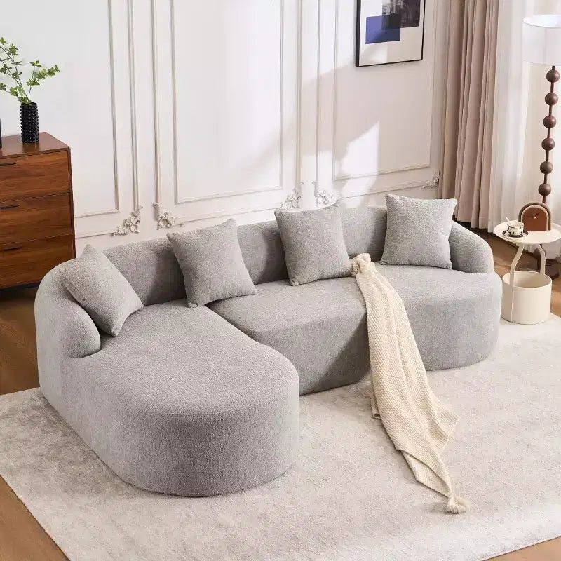 Canapé modulable en forme de L avec méridienne, canapé modulable en chenille, canapé modulable moderne pour salon et chambre - Panipeachy