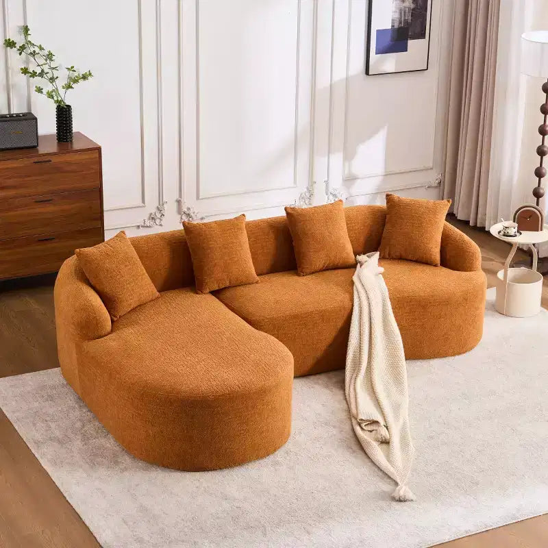 Canapé modulable en forme de L avec méridienne, canapé modulable en chenille, canapé modulable moderne pour salon et chambre - Panipeachy