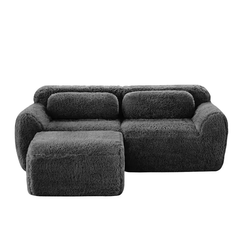 Canapé Sectionnel Modulable en Forme de L avec Ottoman, Mousse Haute Densité, Petit Canapé Sectionnel Moderne pour Salon et Chambre-Panipeachy