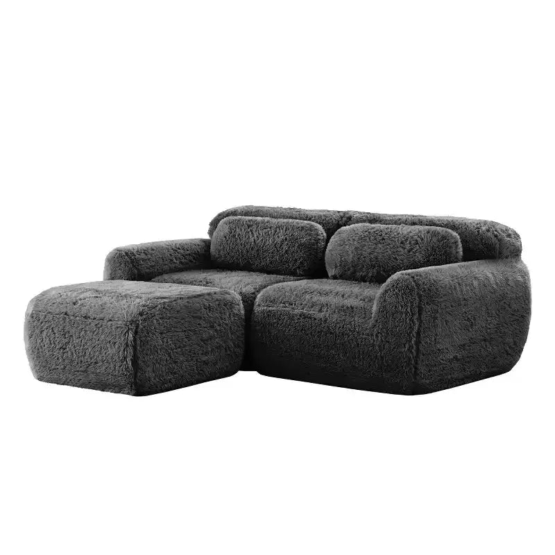 Canapé Sectionnel Modulable en Forme de L avec Ottoman, Mousse Haute Densité, Petit Canapé Sectionnel Moderne pour Salon et Chambre-Panipeachy