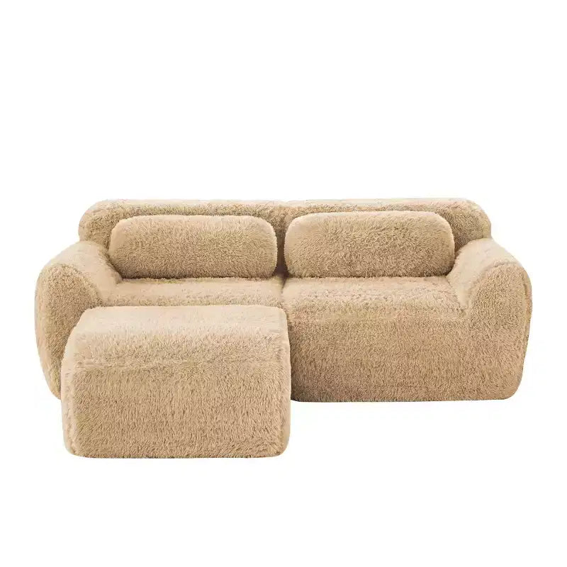 Canapé Sectionnel Modulable en Forme de L avec Ottoman, Mousse Haute Densité, Petit Canapé Sectionnel Moderne pour Salon et Chambre-Panipeachy
