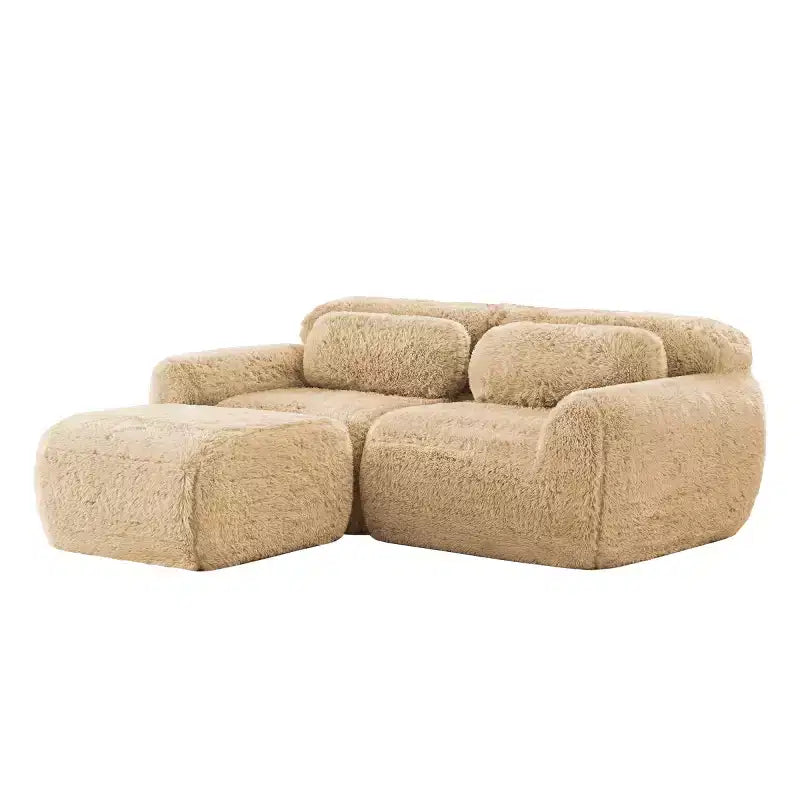 Canapé Sectionnel Modulable en Forme de L avec Ottoman, Mousse Haute Densité, Petit Canapé Sectionnel Moderne pour Salon et Chambre-Panipeachy