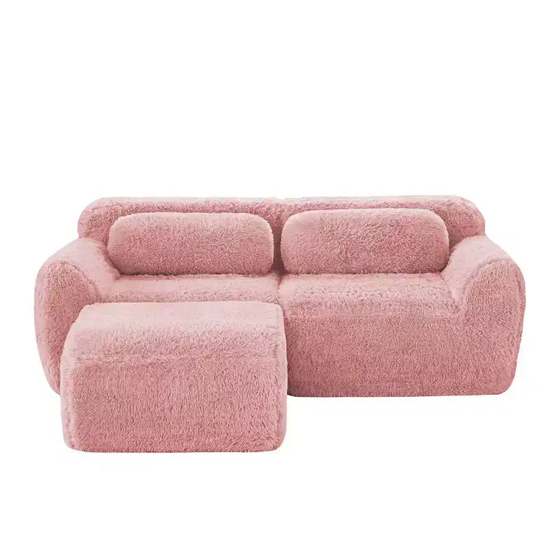 Canapé Sectionnel Modulable en Forme de L avec Ottoman, Mousse Haute Densité, Petit Canapé Sectionnel Moderne pour Salon et Chambre-Panipeachy