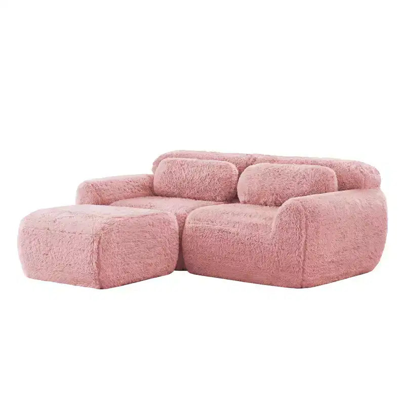Canapé Sectionnel Modulable en Forme de L avec Ottoman, Mousse Haute Densité, Petit Canapé Sectionnel Moderne pour Salon et Chambre-Panipeachy