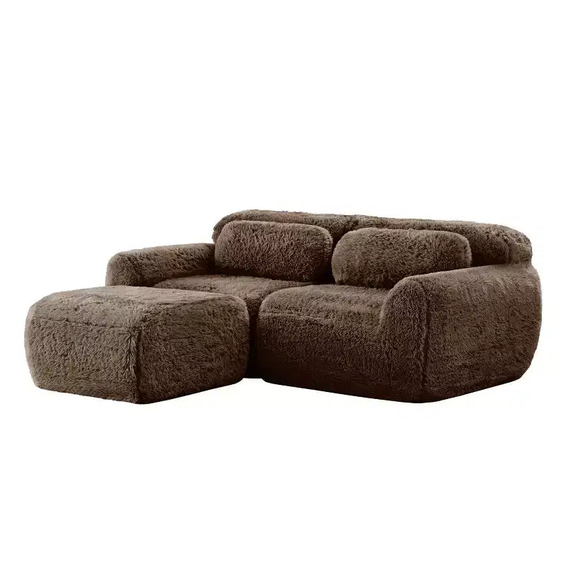 Canapé Sectionnel Modulable en Forme de L avec Ottoman, Mousse Haute Densité, Petit Canapé Sectionnel Moderne pour Salon et Chambre-Panipeachy