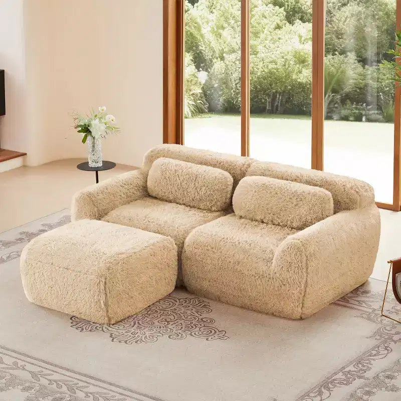 Canapé Sectionnel Modulable en Forme de L avec Ottoman, Mousse Haute Densité, Petit Canapé Sectionnel Moderne pour Salon et Chambre-Panipeachy