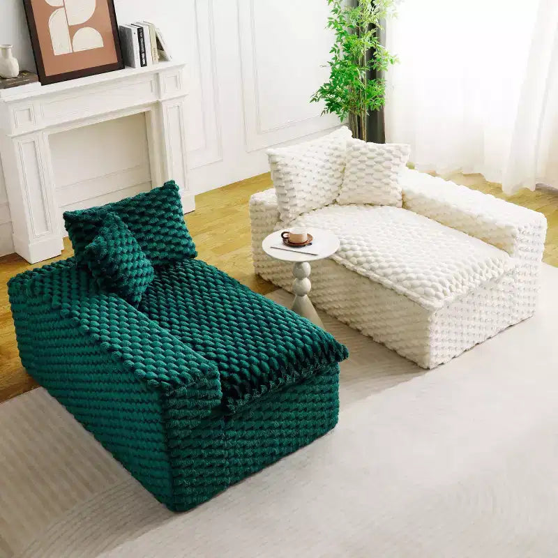 Canapé d'angle modulable moderne color-block, canapé nuage en velours tortue à assise profonde pour salon, chambre ou appartement - Panipeachy