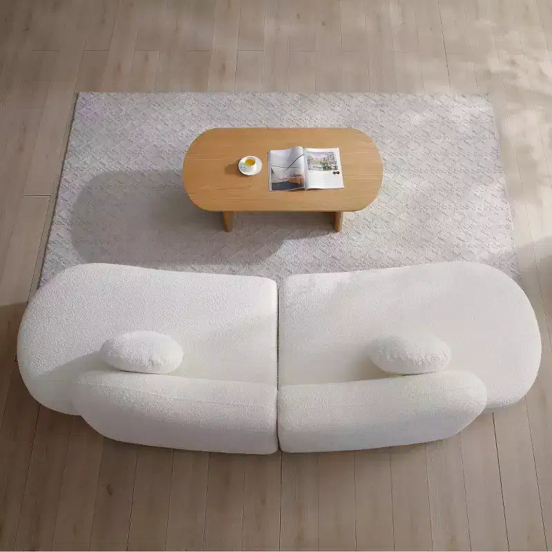 Canapé Modulaire Courbe Moderne Panipeachy avec Rembourrage en Boucle, Sectionnel Nuage 3 Places avec 2 Coussins pour Salon et Chambre à Coucher