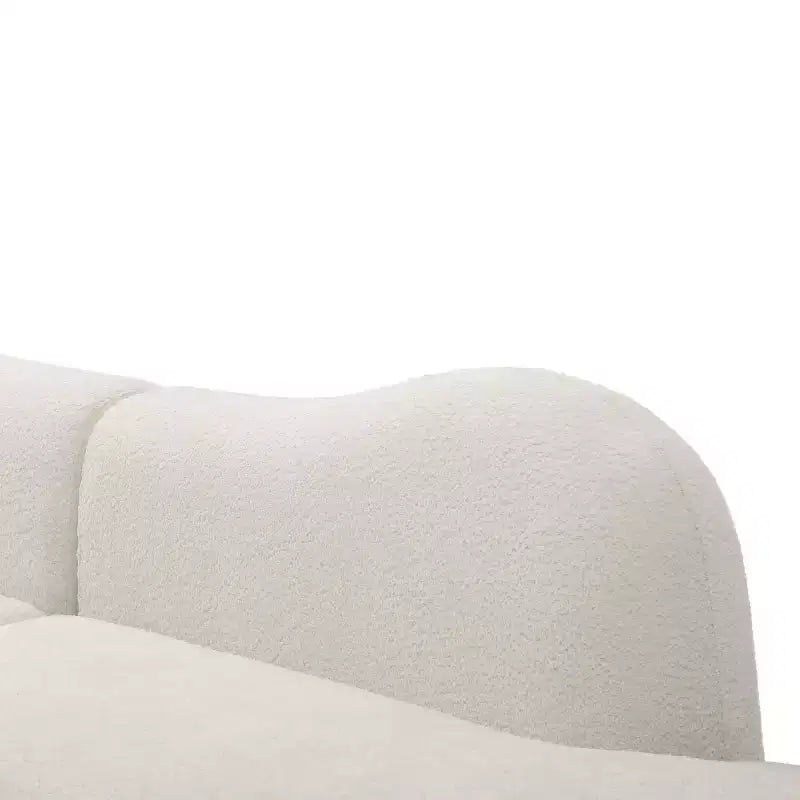 Canapé Modulaire Courbe Moderne Panipeachy avec Rembourrage en Boucle, Sectionnel Nuage 3 Places avec 2 Coussins pour Salon et Chambre à Coucher
