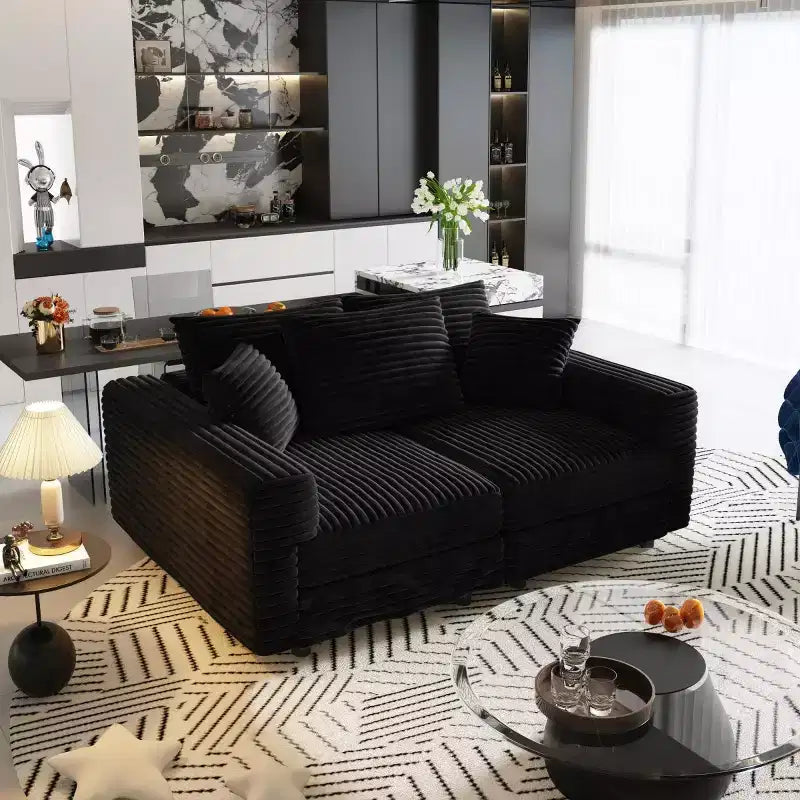 Canapé Sectionnel Modulable Convertible, Canapé Profond avec Coussins Moelleux, Canapé Nuage Moderne pour Salon, Chambre ou Appartement-Panipeachy