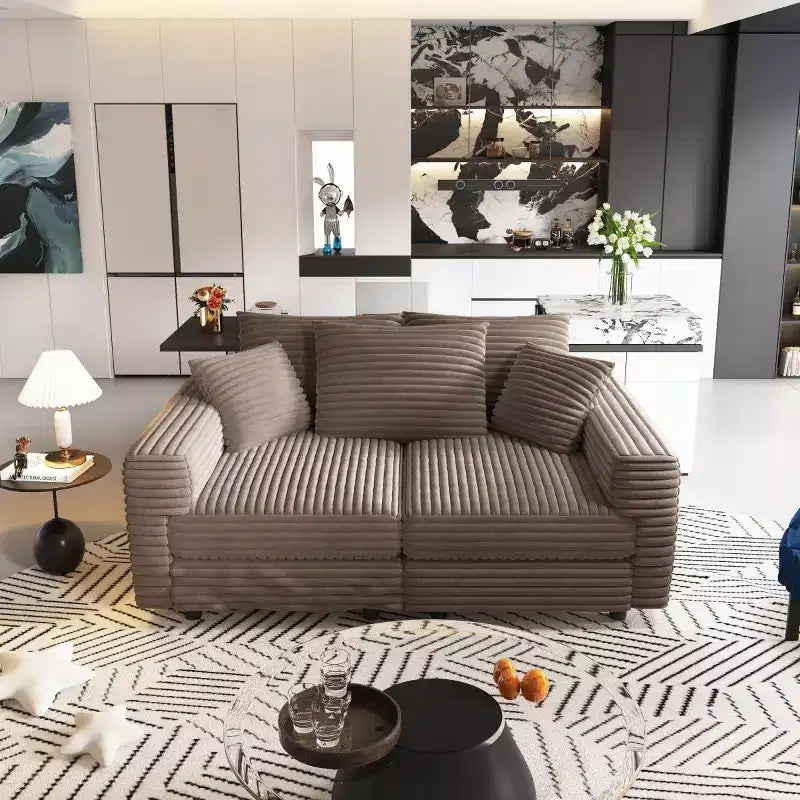 Canapé Sectionnel Modulable Convertible, Canapé Profond avec Coussins Moelleux, Canapé Nuage Moderne pour Salon, Chambre ou Appartement-Panipeachy