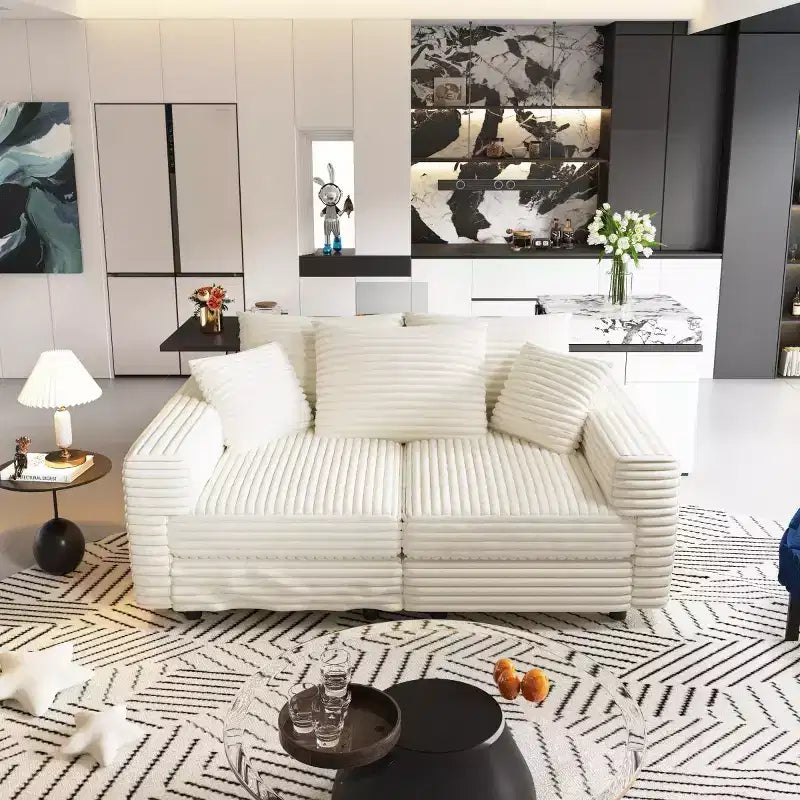 Canapé Sectionnel Modulable Convertible, Canapé Profond avec Coussins Moelleux, Canapé Nuage Moderne pour Salon, Chambre ou Appartement-Panipeachy