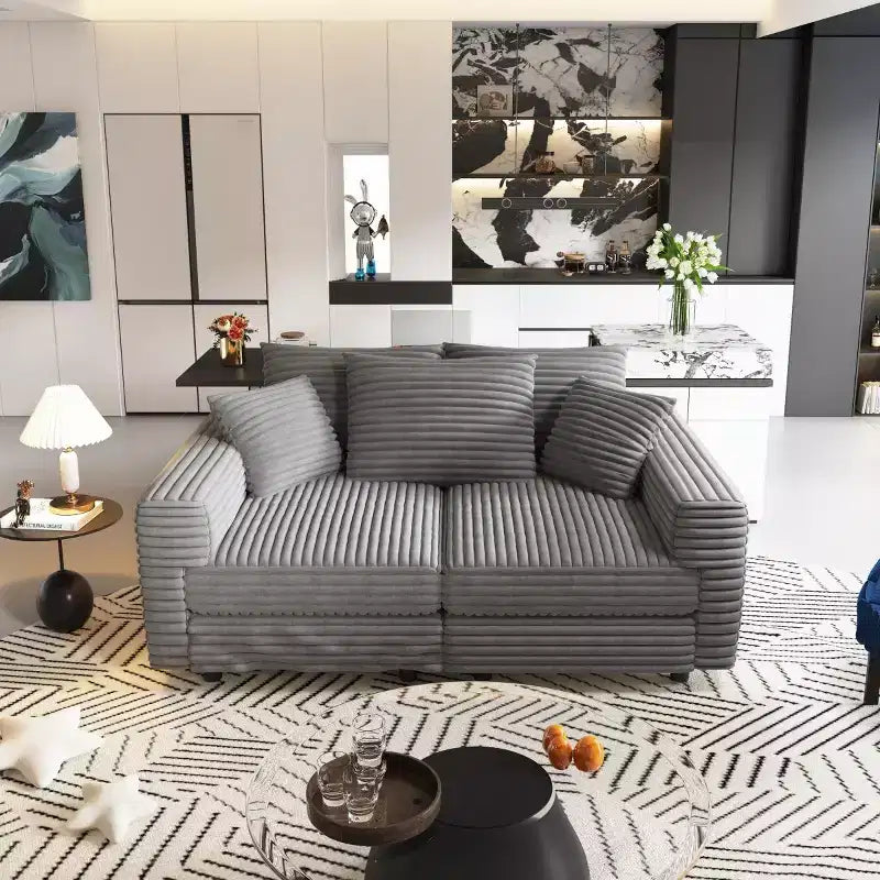 Canapé Sectionnel Modulable Convertible, Canapé Profond avec Coussins Moelleux, Canapé Nuage Moderne pour Salon, Chambre ou Appartement-Panipeachy