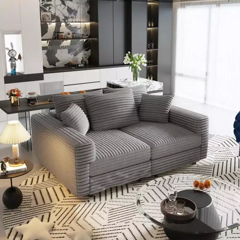 Canapé Sectionnel Modulable Convertible, Canapé Profond avec Coussins Moelleux, Canapé Nuage Moderne pour Salon, Chambre ou Appartement-Panipeachy