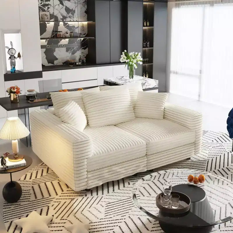 Canapé Sectionnel Modulable Convertible, Canapé Profond avec Coussins Moelleux, Canapé Nuage Moderne pour Salon, Chambre ou Appartement-Panipeachy