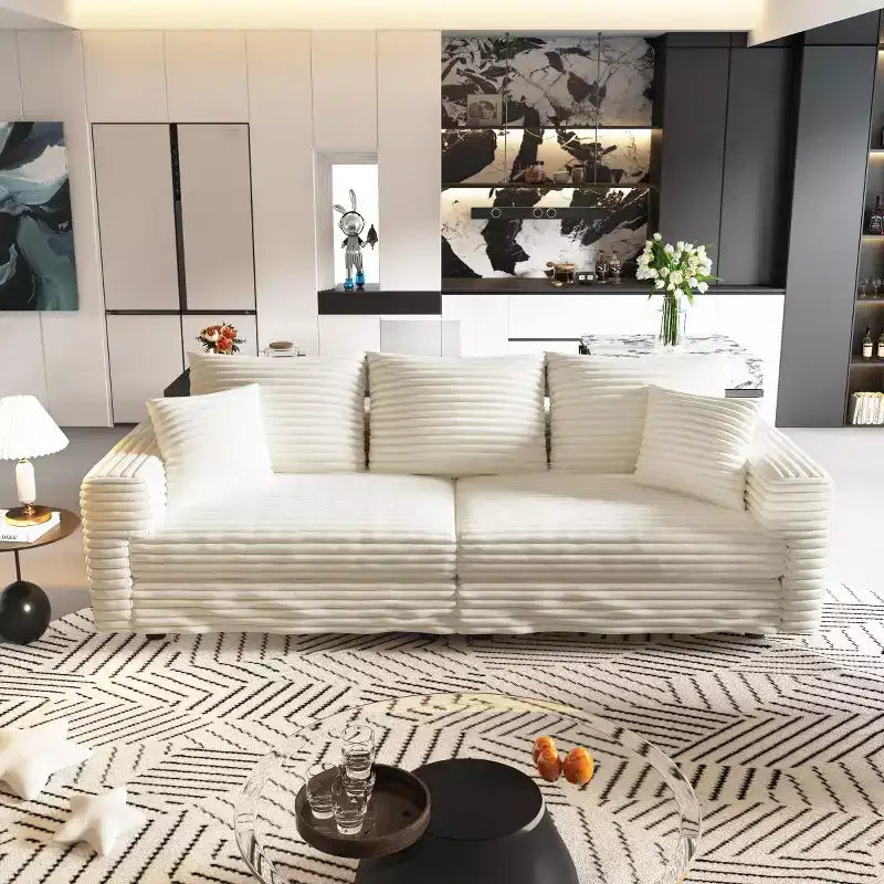 Modular Convertible Sectional Sofa, Deep Seat Couches with Soft Pillows, Modern Cloud Sofa for Living Room, Bedroom, or Apartment-Panipeachy