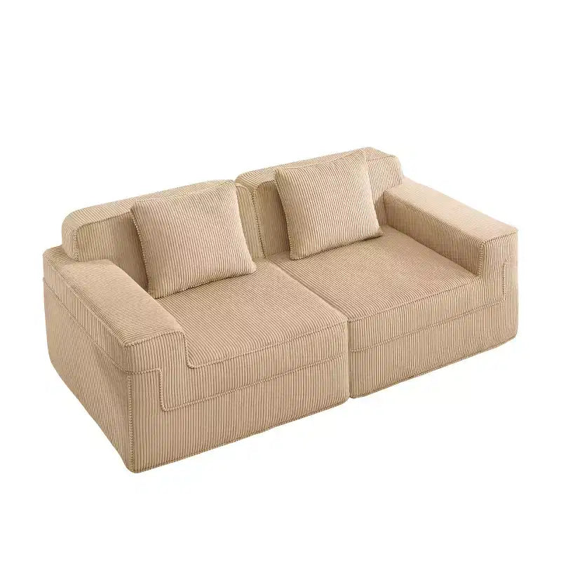 Canapé sectionnel modulaire à petite section, causeuse profonde en velours côtelé, canapé sectionnel moderne Cloud pour salon, chambre ou appartement - Panipeachy