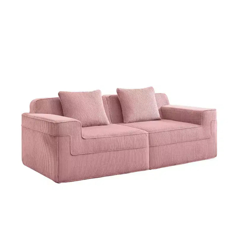 Canapé sectionnel modulaire à petite section, causeuse profonde en velours côtelé, canapé sectionnel moderne Cloud pour salon, chambre ou appartement - Panipeachy