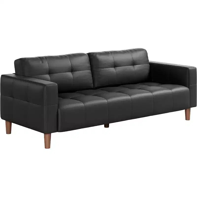 Canapé 3 places Acekool en similicuir 83, canapé moderne à assise profonde avec coussins à ressorts pour salon ou bureau