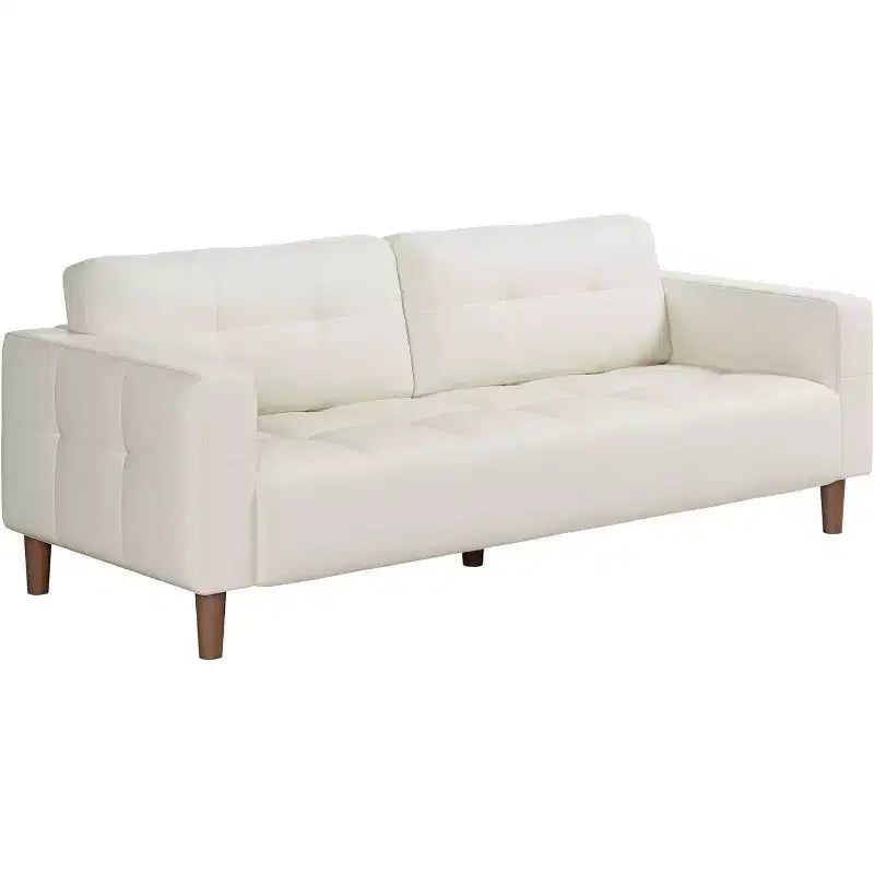 Canapé 3 places Acekool en similicuir 83, canapé moderne à assise profonde avec coussins à ressorts pour salon ou bureau