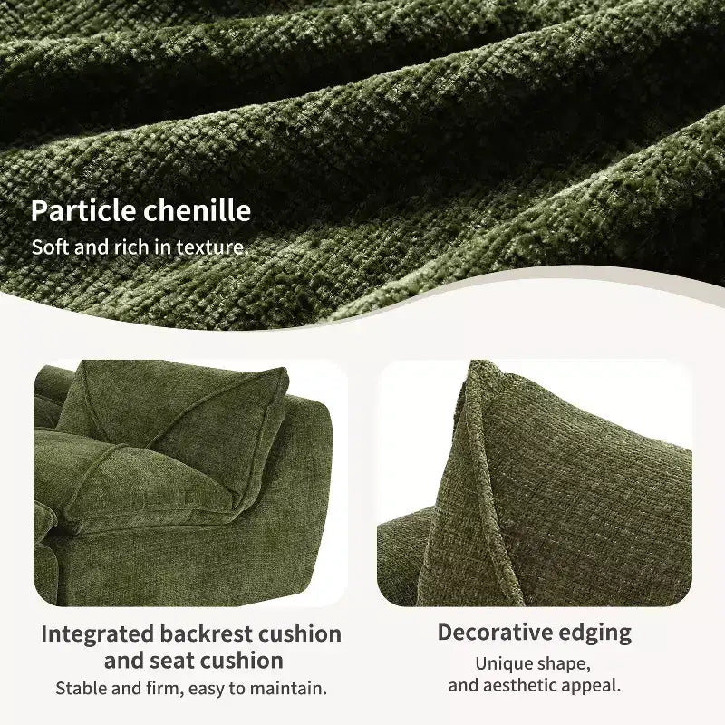 GDFStudio Milo Canapé modulaire moderne 116 en chenille entièrement compressée avec mousse haute densité et ottomane