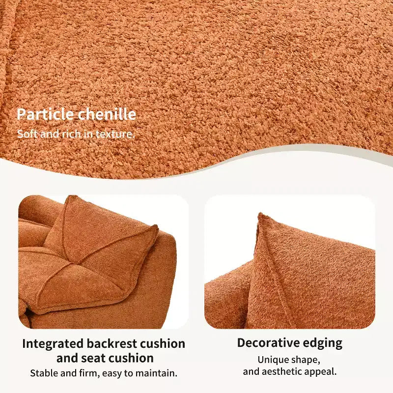 GDFStudio Milo Canapé modulaire moderne 116 en chenille entièrement compressée avec mousse haute densité et ottomane