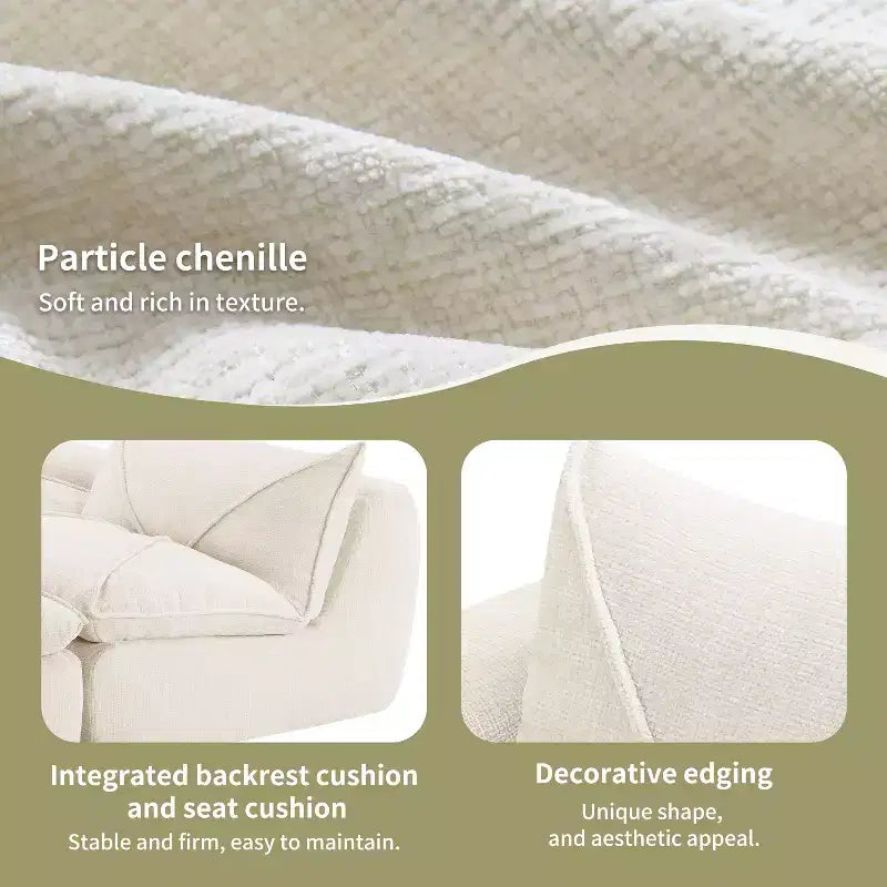 GDFStudio Milo Canapé modulaire moderne 116 en chenille entièrement compressée avec mousse haute densité et ottomane