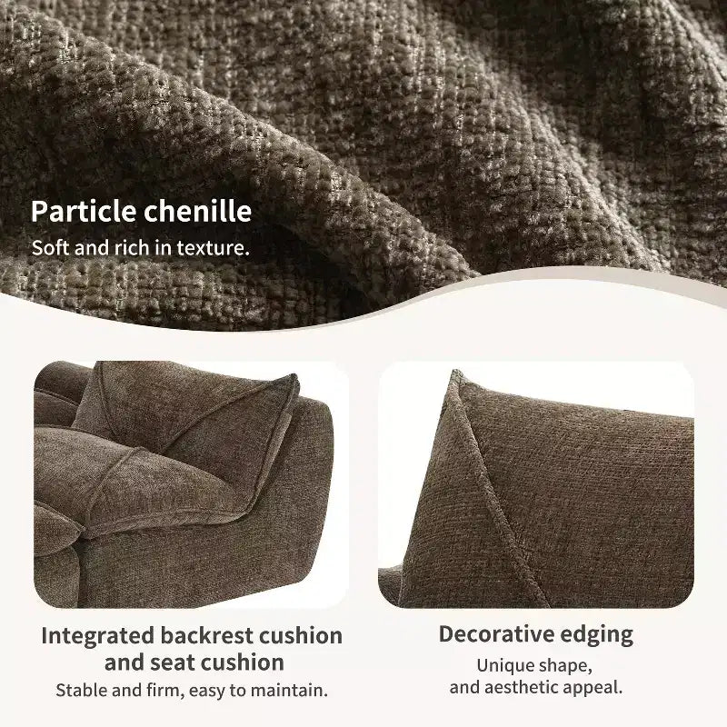 GDFStudio Milo Canapé modulaire moderne 116 en chenille entièrement compressée avec mousse haute densité et ottomane
