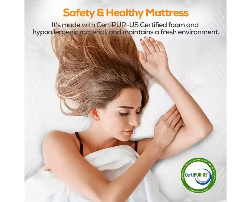 Matelas en mousse à mémoire de forme gel 14 pouces King Fermeté moyenne, Matelas pour le soulagement de la pression et un sommeil frais Certifié CertiPUR-US