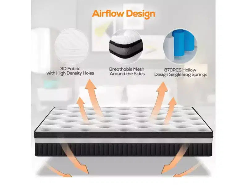 Matelas en mousse à mémoire de forme gel 14 pouces King Fermeté moyenne, Matelas pour le soulagement de la pression et un sommeil frais Certifié CertiPUR-US