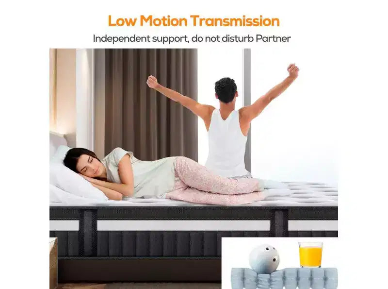 Matelas en mousse à mémoire de forme gel 14 pouces King Fermeté moyenne, Matelas pour le soulagement de la pression et un sommeil frais Certifié CertiPUR-US
