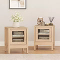 Bestier Modern Nightstand with Clear Acrylic Panel & Large Storage Space, 16x16x20 inch-Set of 2