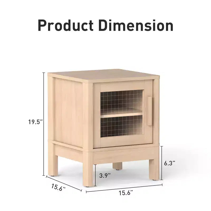 Table de chevet moderne Bestier avec panneau en acrylique transparent et grand espace de rangement, 40,6 x 40,6 x 50,8 cm - Lot de 2