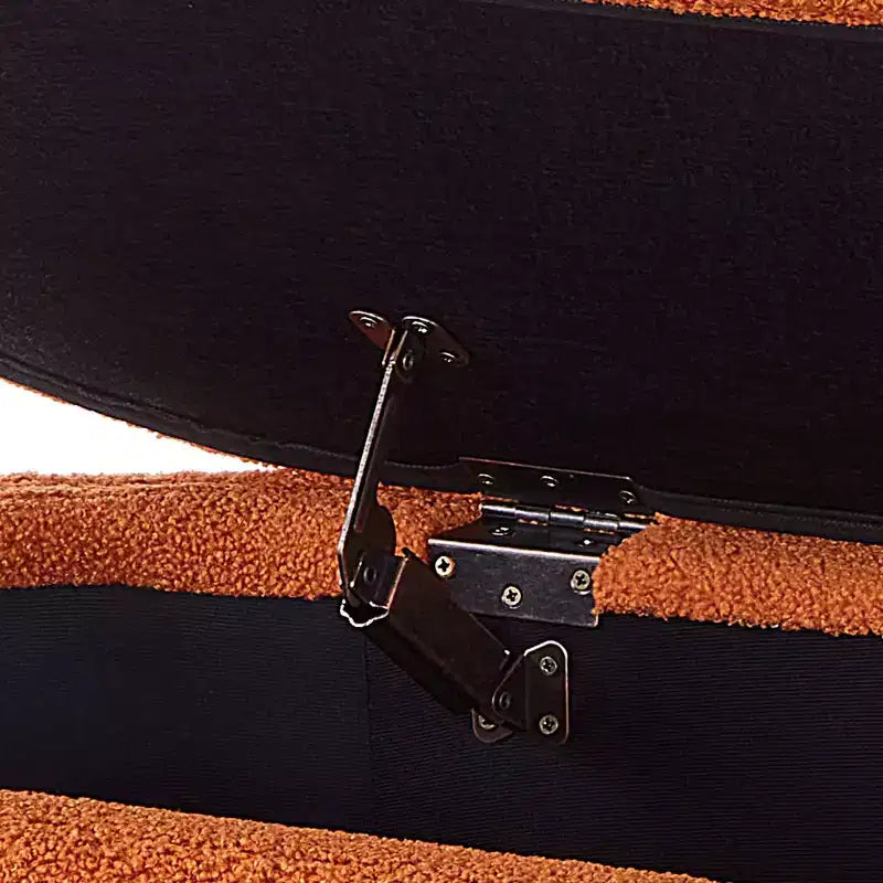 Banc ottoman de rangement ovale moderne Okak avec charnière de sécurité, banc rembourré pour entrée, banc de bout de lit pour salon, entrée