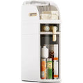 Ultra-Thin Storage Cabinet with Wheels - 3-Tier Slim Narrow Organizer for Small Spaces, Transparent Drawers, Waterproof & Sturdy ABS+PP