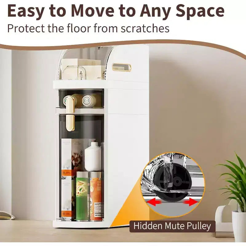 Meuble de rangement ultra-fin à roulettes - Organisateur étroit et mince à 3 niveaux pour petits espaces, tiroirs transparents, ABS+PP étanche et robuste