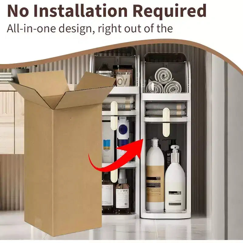 Meuble de rangement ultra-fin à roulettes - Organisateur étroit et mince à 3 niveaux pour petits espaces, tiroirs transparents, ABS+PP étanche et robuste